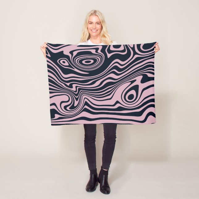 Abstract Marble Waves Artwork | Fleece Blanket (In Situ)