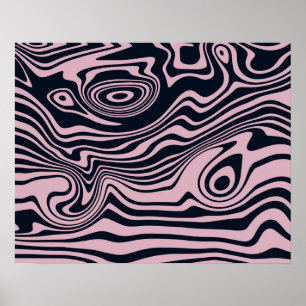 Abstract Marble Waves Artwork Poster