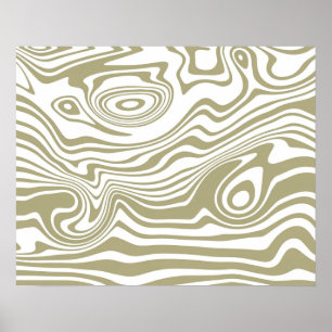 Abstract Marble Waves Artwork Poster