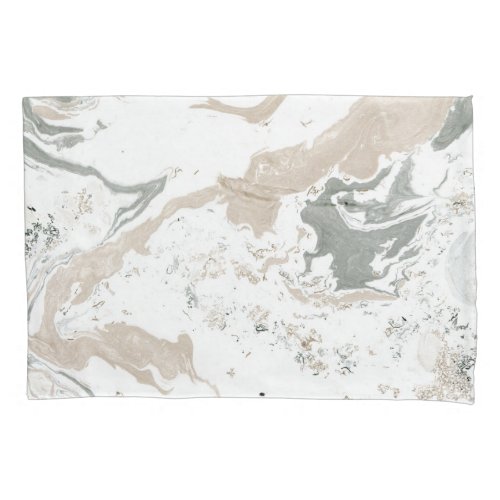 Abstract Marble White Gray Ivory Modern Pillow Case