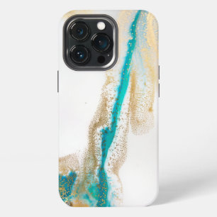 Abstract Marble with Blue and White Paint iPhone 13 Pro Case