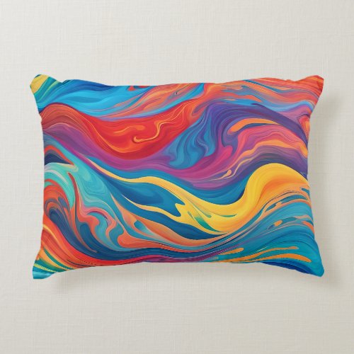 Abstract Marbled Acrylic Colorful Background Accent Pillow