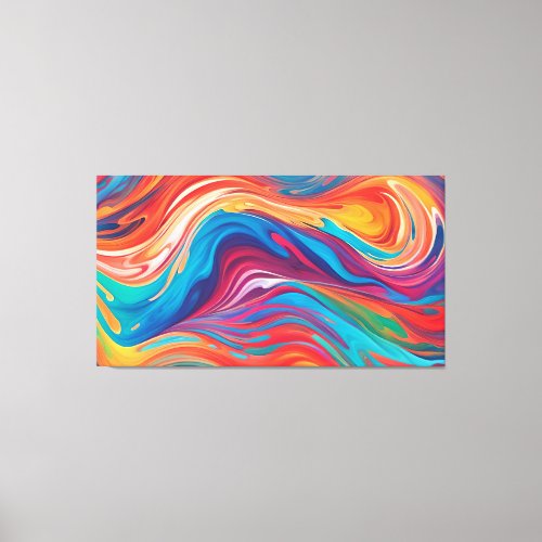 Abstract Marbled Acrylic Colorful Background Canvas Print
