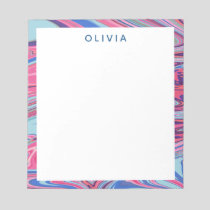 Abstract Marbled Art in Blue and Pink Notepad