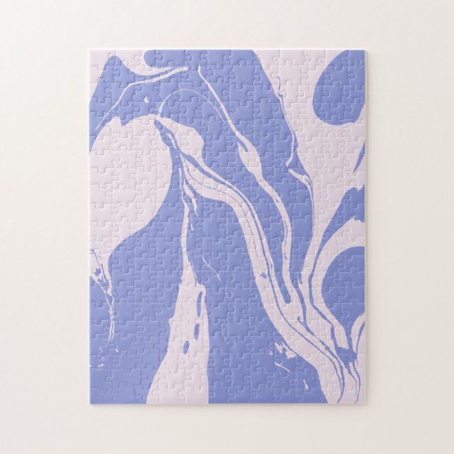 Abstract Marbled Art in Lavender and Blush Pink Jigsaw Puzzle (Vertical)