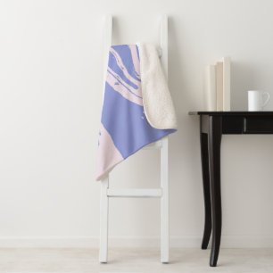 Abstract Marbled Art in Lavender and Blush Sherpa Blanket