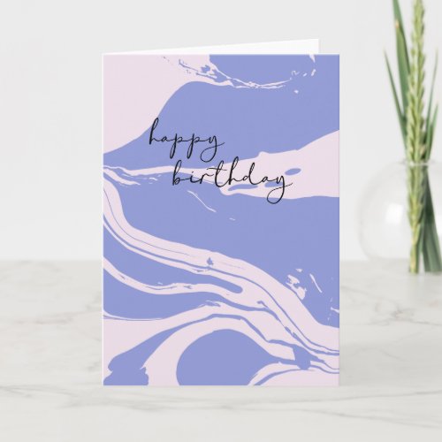 Abstract Marbled Art in Lavender and Pink Birthday Card