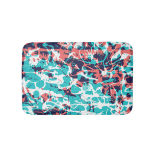 Abstract Marbled Paper Art Background Bath Mat