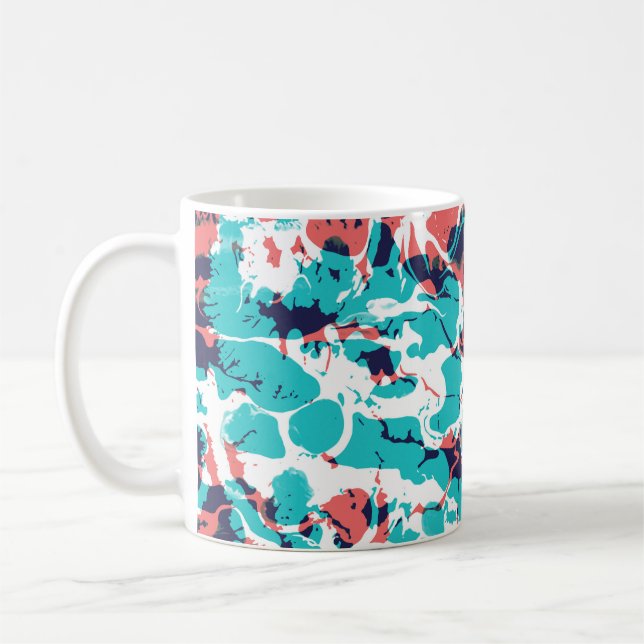 Abstract Marbled Paper Art Background Coffee Mug (Left)