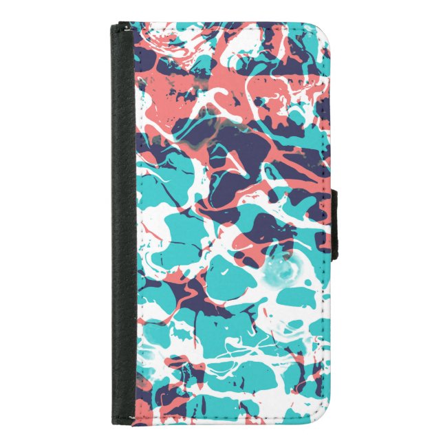 Abstract Marbled Paper Art Background Samsung Galaxy Wallet Case (Front)