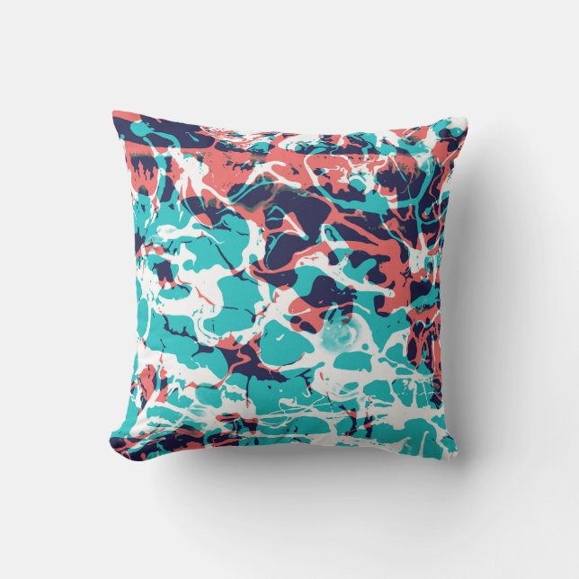 Abstract Marbled Paper Art Background Throw Pillow (Front)