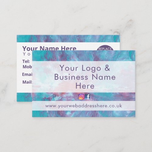 Abstract marbled tie dye effec business card