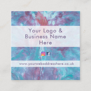 Abstract marbled tie dye effect square business card