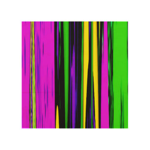 Abstract Mardi Gras Stripes Wood Wall Art