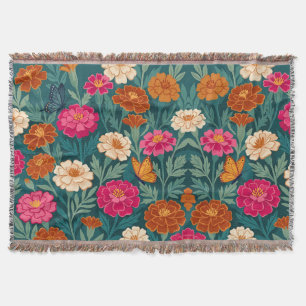 Abstract Marigold Butterflies Blankets