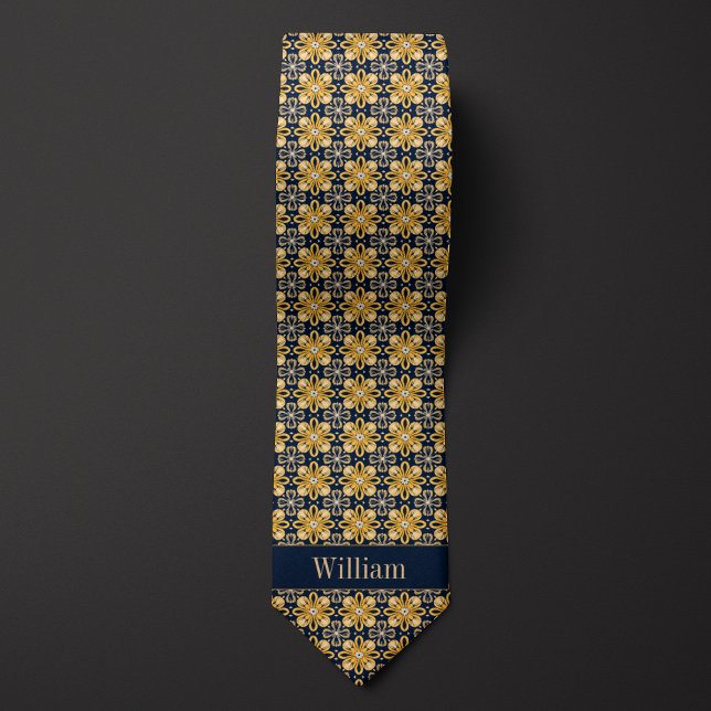 Abstract Marigold Floral Neck Tie (Creator Uploaded)