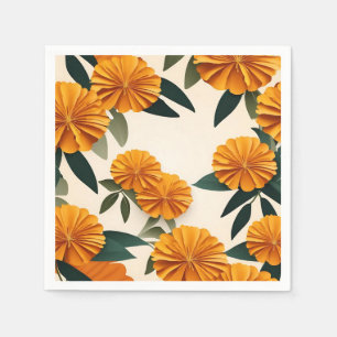 Abstract Marigold Flowers Napkins