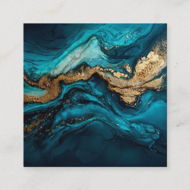 Abstract marine  square business card (Front)