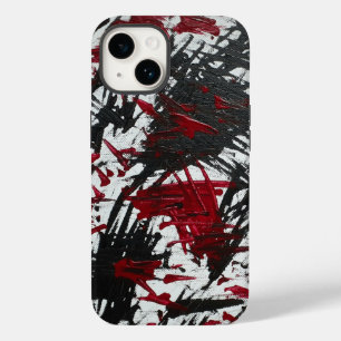 Abstract Marks in Black and Red Case-Mate iPhone 14 Case
