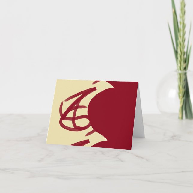 Abstract maroon and brown card (Front)