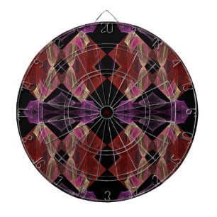 Abstract Maroon Purple Fractal Dart Board