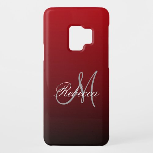 abstract marsala maroon grey burgundy monograms Case_Mate samsung galaxy s9 case