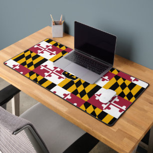 Abstract Maryland State Flag Monogram Desk Mat