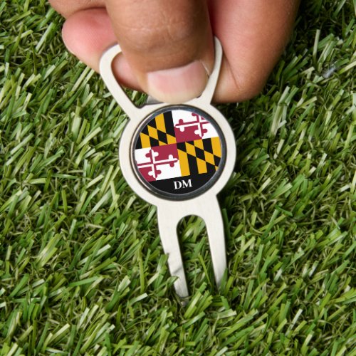 Abstract Maryland State Flag Monogram Divot Tool