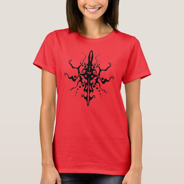 Abstract Mask Tribal Tattoo - black T-Shirt (Front)