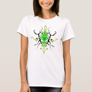 Abstract Mask Tribal Tattoo Design - green T-Shirt