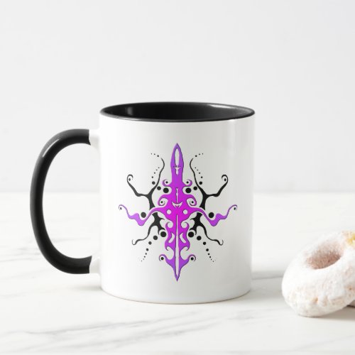 Abstract Mask Tribal Tattoo Design _ pink Mug