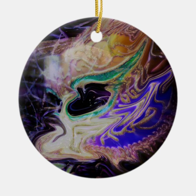 Abstract Masquerade Ceramic Ornament (Front)