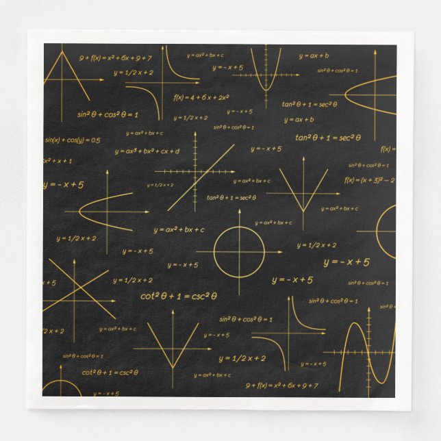 abstract math pattern paper dinner napkins (Front)