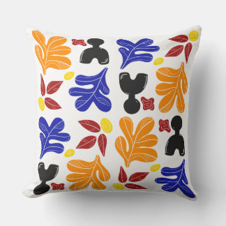 Abstract Matisse Cutouts Pattern Throw Pillow