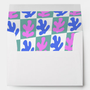 Abstract Matisse Inspired Leaf Plant Checkered Envelope