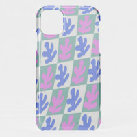 Abstract Matisse Inspired Leaf Plant Checkered