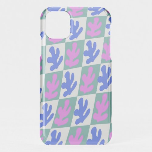 Abstract Matisse Inspired Leaf Plant Checkered  iPhone 11 Case