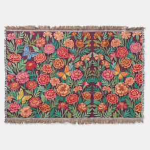Abstract Matisse Marigolds Butterflies Blankets