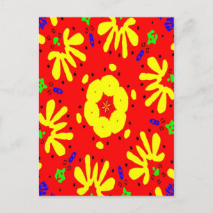 Abstract Matisse Style Shapes Postcard