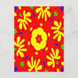 Abstract Matisse Style Shapes Postcard
