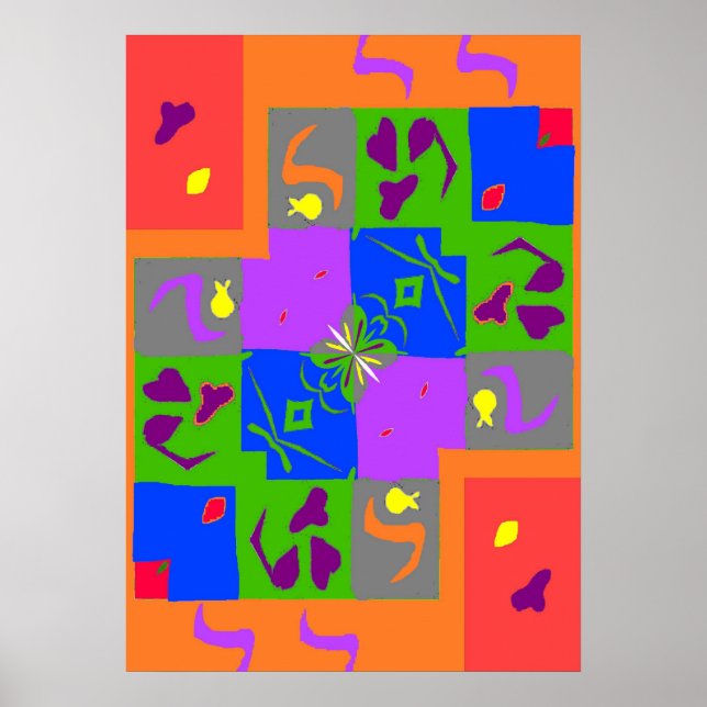 Abstract Matisse Style Shapes Poster (Front)