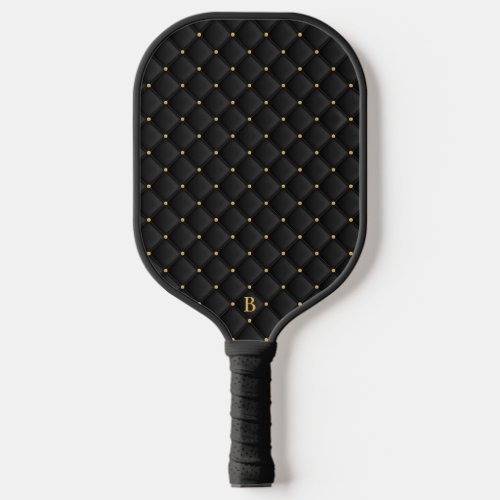 Abstract matte black square texture pickleball paddle