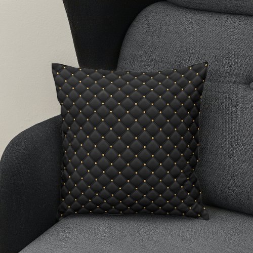 Abstract matte black square texture throw pillow