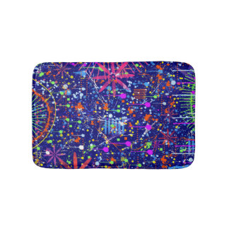 Abstract Maximalism: Ferris Wheel at Night Bath Mat