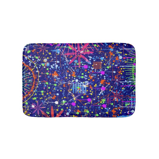Abstract Maximalism: Ferris Wheel at Night Bath Mat (Front)