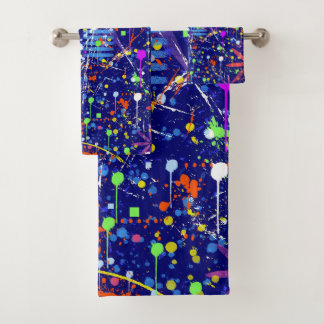 Abstract Maximalism: Ferris Wheel at Night Bath Towel Set