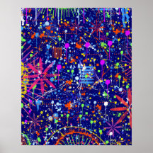 Abstract Maximalism: Ferris Wheel at Night