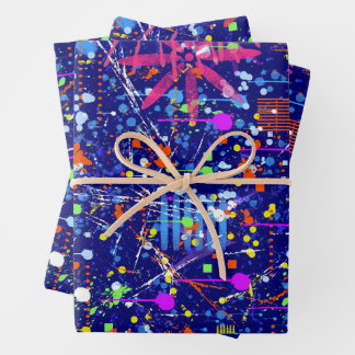 Abstract Maximalism: Ferris Wheel at Night Wrapping Paper Sheets