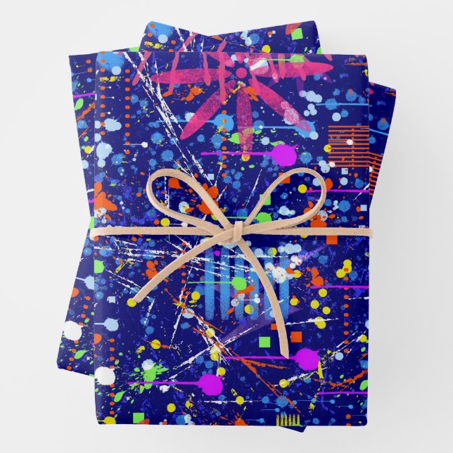 Abstract Maximalism: Ferris Wheel at Night Wrapping Paper Sheets (In situ)