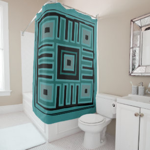 Abstract Mdern Deco African boho pattern Shower Curtain